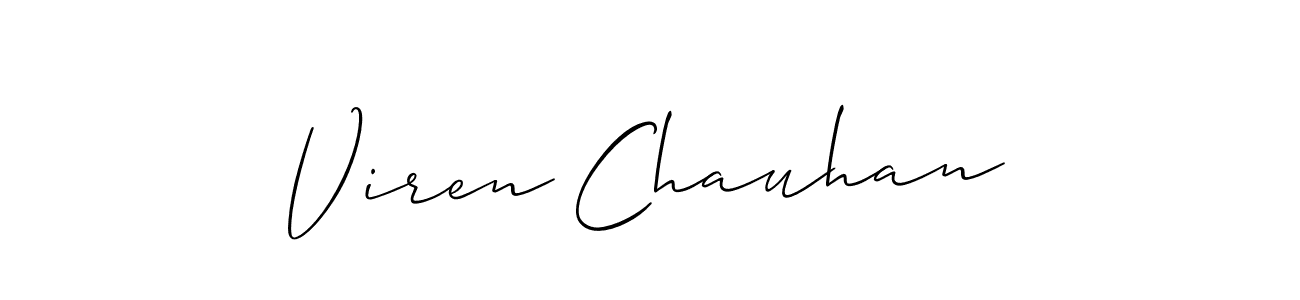 Create a beautiful signature design for name Viren Chauhan. With this signature (Allison_Script) fonts, you can make a handwritten signature for free. Viren Chauhan signature style 2 images and pictures png