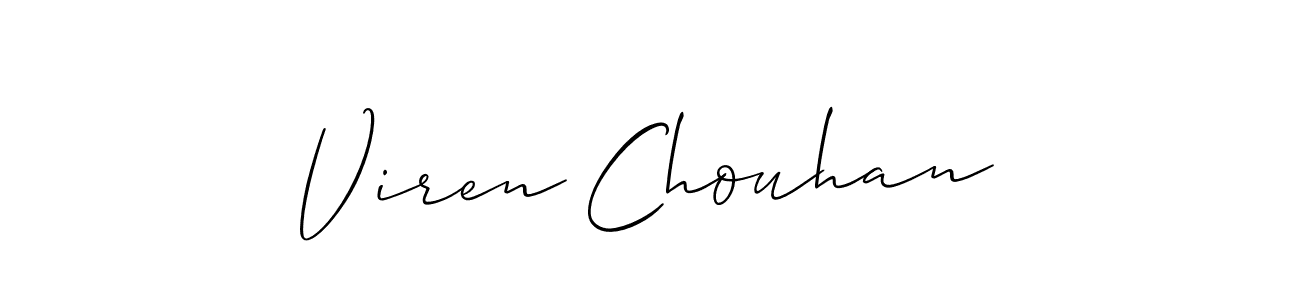 How to make Viren Chouhan name signature. Use Allison_Script style for creating short signs online. This is the latest handwritten sign. Viren Chouhan signature style 2 images and pictures png