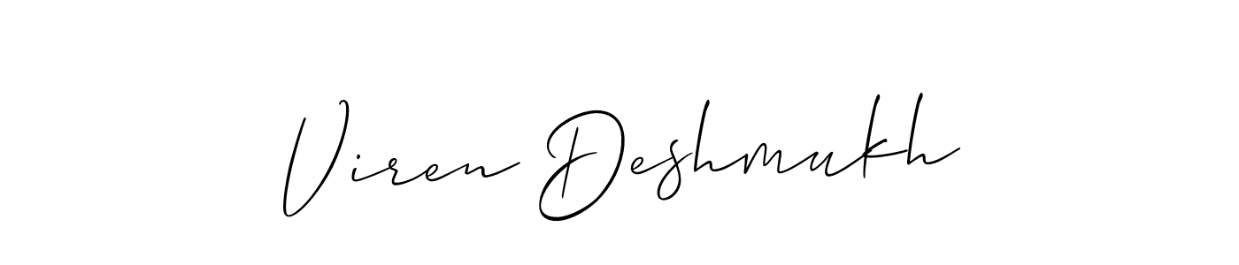 Make a beautiful signature design for name Viren Deshmukh. With this signature (Allison_Script) style, you can create a handwritten signature for free. Viren Deshmukh signature style 2 images and pictures png