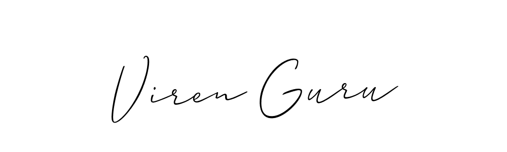 You should practise on your own different ways (Allison_Script) to write your name (Viren Guru) in signature. don't let someone else do it for you. Viren Guru signature style 2 images and pictures png