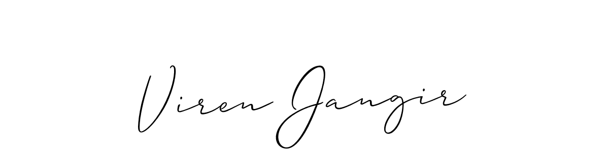 You should practise on your own different ways (Allison_Script) to write your name (Viren Jangir) in signature. don't let someone else do it for you. Viren Jangir signature style 2 images and pictures png