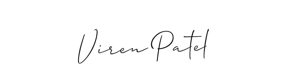 The best way (Allison_Script) to make a short signature is to pick only two or three words in your name. The name Viren Patel include a total of six letters. For converting this name. Viren Patel signature style 2 images and pictures png