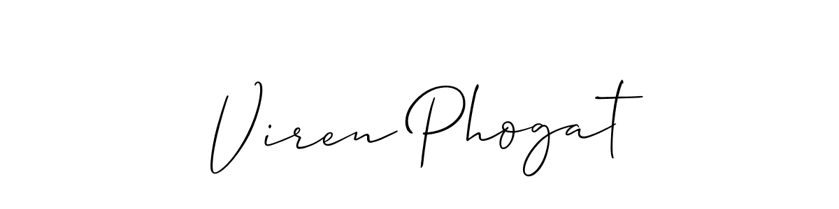 Allison_Script is a professional signature style that is perfect for those who want to add a touch of class to their signature. It is also a great choice for those who want to make their signature more unique. Get Viren Phogat name to fancy signature for free. Viren Phogat signature style 2 images and pictures png