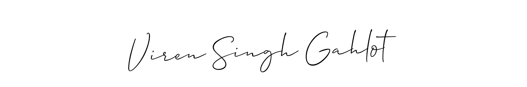Make a beautiful signature design for name Viren Singh Gahlot. With this signature (Allison_Script) style, you can create a handwritten signature for free. Viren Singh Gahlot signature style 2 images and pictures png