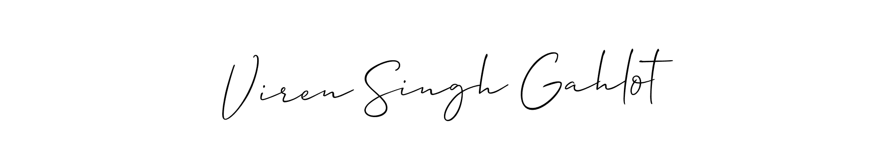 Make a beautiful signature design for name Viren Singh Gahlot. With this signature (Allison_Script) style, you can create a handwritten signature for free. Viren Singh Gahlot signature style 2 images and pictures png