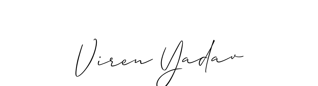 The best way (Allison_Script) to make a short signature is to pick only two or three words in your name. The name Viren Yadav include a total of six letters. For converting this name. Viren Yadav signature style 2 images and pictures png