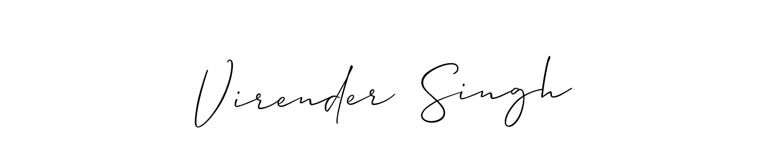 Make a short Virender  Singh signature style. Manage your documents anywhere anytime using Allison_Script. Create and add eSignatures, submit forms, share and send files easily. Virender  Singh signature style 2 images and pictures png