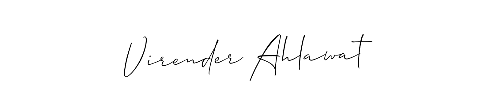 It looks lik you need a new signature style for name Virender Ahlawat. Design unique handwritten (Allison_Script) signature with our free signature maker in just a few clicks. Virender Ahlawat signature style 2 images and pictures png