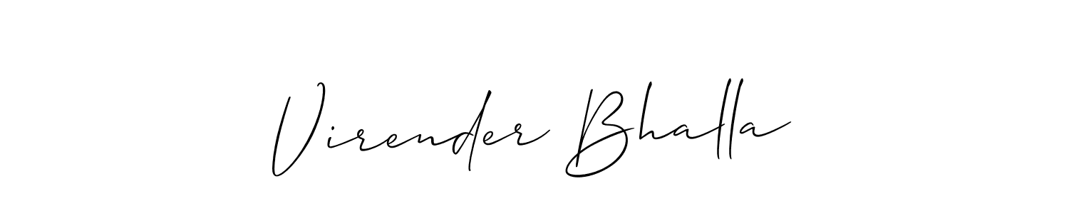 Virender Bhalla stylish signature style. Best Handwritten Sign (Allison_Script) for my name. Handwritten Signature Collection Ideas for my name Virender Bhalla. Virender Bhalla signature style 2 images and pictures png