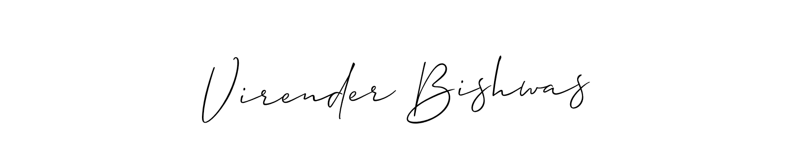 Also we have Virender Bishwas name is the best signature style. Create professional handwritten signature collection using Allison_Script autograph style. Virender Bishwas signature style 2 images and pictures png