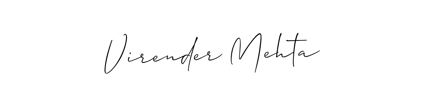Use a signature maker to create a handwritten signature online. With this signature software, you can design (Allison_Script) your own signature for name Virender Mehta. Virender Mehta signature style 2 images and pictures png