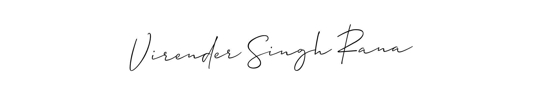 Allison_Script is a professional signature style that is perfect for those who want to add a touch of class to their signature. It is also a great choice for those who want to make their signature more unique. Get Virender Singh Rana name to fancy signature for free. Virender Singh Rana signature style 2 images and pictures png