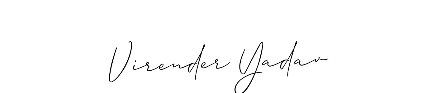 Use a signature maker to create a handwritten signature online. With this signature software, you can design (Allison_Script) your own signature for name Virender Yadav. Virender Yadav signature style 2 images and pictures png
