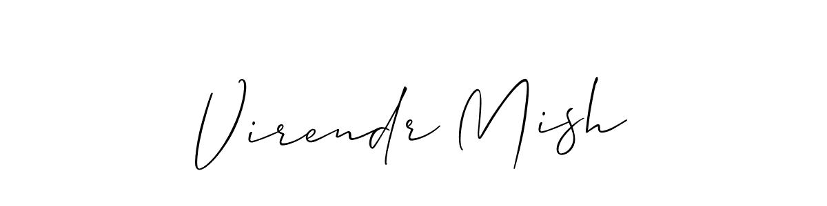 How to make Virendr Mish name signature. Use Allison_Script style for creating short signs online. This is the latest handwritten sign. Virendr Mish signature style 2 images and pictures png