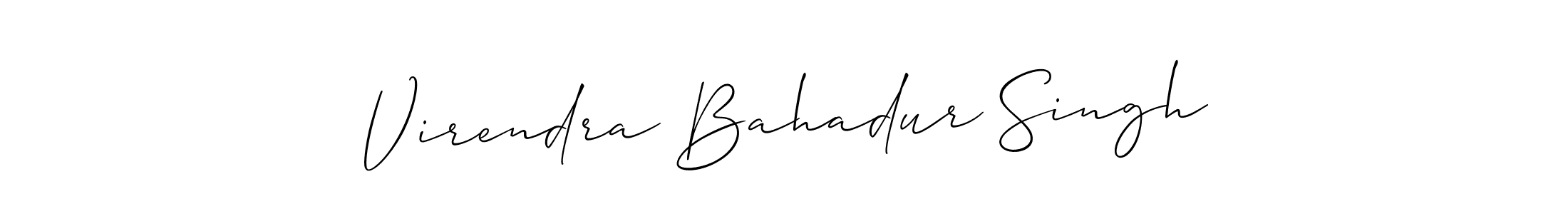 Make a beautiful signature design for name Virendra Bahadur Singh. With this signature (Allison_Script) style, you can create a handwritten signature for free. Virendra Bahadur Singh signature style 2 images and pictures png