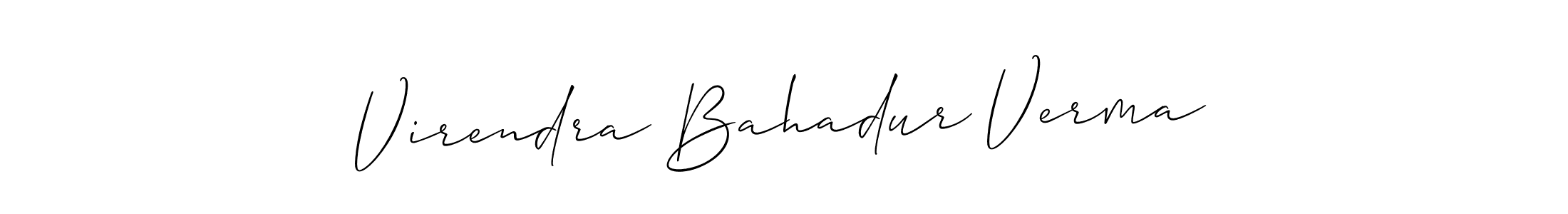 How to make Virendra Bahadur Verma name signature. Use Allison_Script style for creating short signs online. This is the latest handwritten sign. Virendra Bahadur Verma signature style 2 images and pictures png