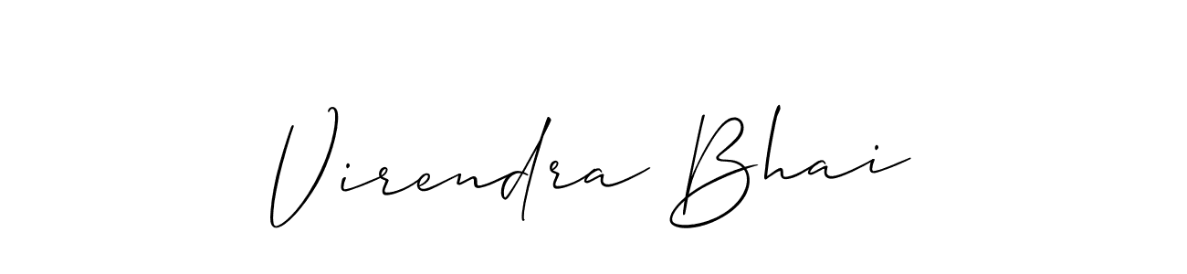 Create a beautiful signature design for name Virendra Bhai. With this signature (Allison_Script) fonts, you can make a handwritten signature for free. Virendra Bhai signature style 2 images and pictures png
