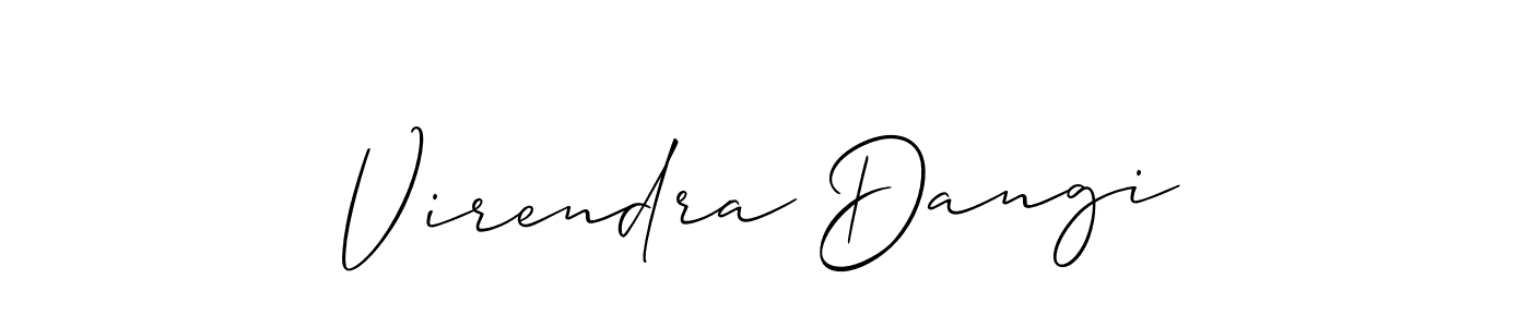 Use a signature maker to create a handwritten signature online. With this signature software, you can design (Allison_Script) your own signature for name Virendra Dangi. Virendra Dangi signature style 2 images and pictures png