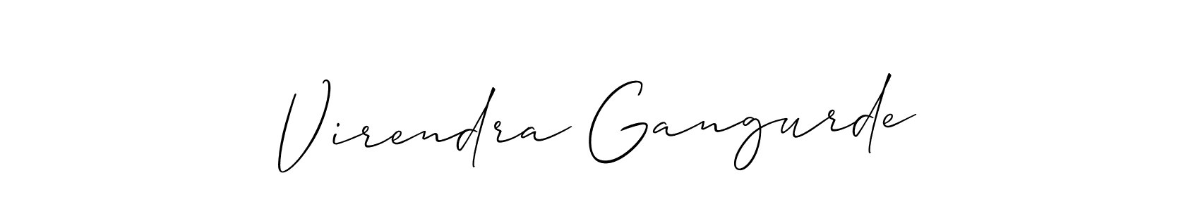 Create a beautiful signature design for name Virendra Gangurde. With this signature (Allison_Script) fonts, you can make a handwritten signature for free. Virendra Gangurde signature style 2 images and pictures png