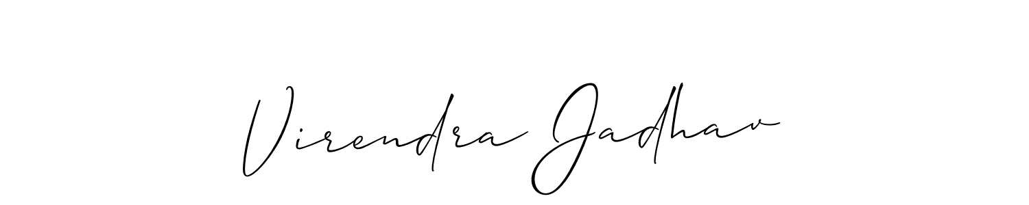 Create a beautiful signature design for name Virendra Jadhav. With this signature (Allison_Script) fonts, you can make a handwritten signature for free. Virendra Jadhav signature style 2 images and pictures png