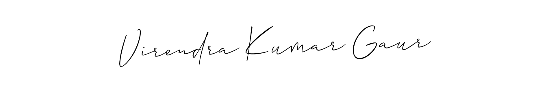 It looks lik you need a new signature style for name Virendra Kumar Gaur. Design unique handwritten (Allison_Script) signature with our free signature maker in just a few clicks. Virendra Kumar Gaur signature style 2 images and pictures png