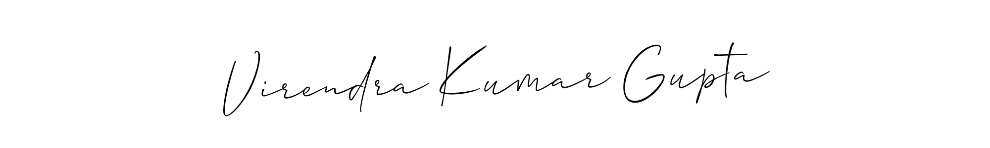 Allison_Script is a professional signature style that is perfect for those who want to add a touch of class to their signature. It is also a great choice for those who want to make their signature more unique. Get Virendra Kumar Gupta name to fancy signature for free. Virendra Kumar Gupta signature style 2 images and pictures png
