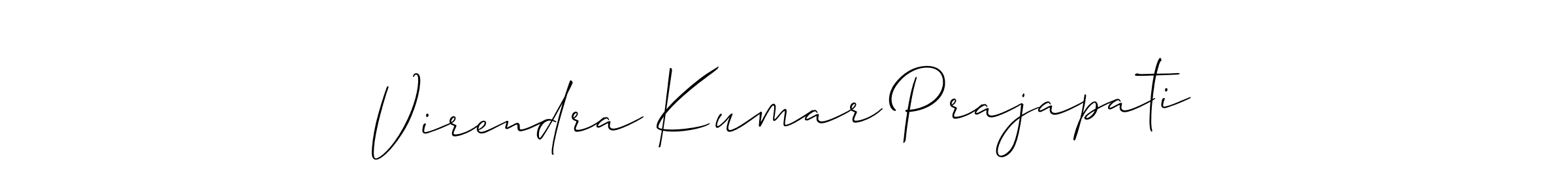 Create a beautiful signature design for name Virendra Kumar Prajapati. With this signature (Allison_Script) fonts, you can make a handwritten signature for free. Virendra Kumar Prajapati signature style 2 images and pictures png