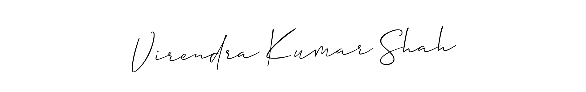 Also we have Virendra Kumar Shah name is the best signature style. Create professional handwritten signature collection using Allison_Script autograph style. Virendra Kumar Shah signature style 2 images and pictures png