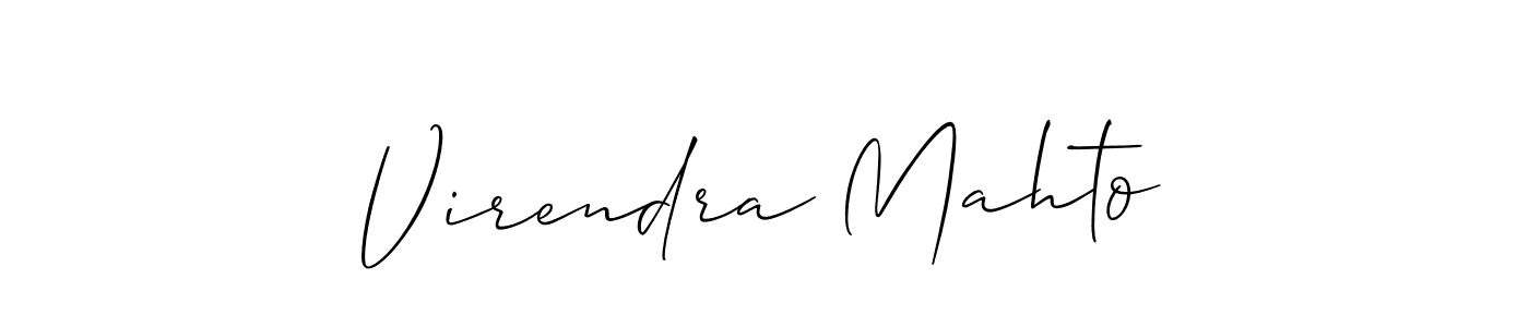 The best way (Allison_Script) to make a short signature is to pick only two or three words in your name. The name Virendra Mahto include a total of six letters. For converting this name. Virendra Mahto signature style 2 images and pictures png