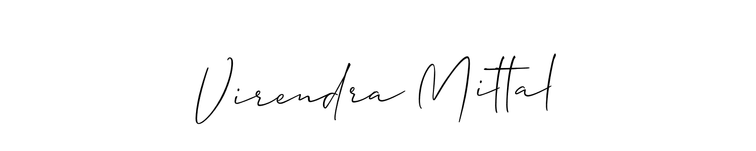 Make a beautiful signature design for name Virendra Mittal. With this signature (Allison_Script) style, you can create a handwritten signature for free. Virendra Mittal signature style 2 images and pictures png