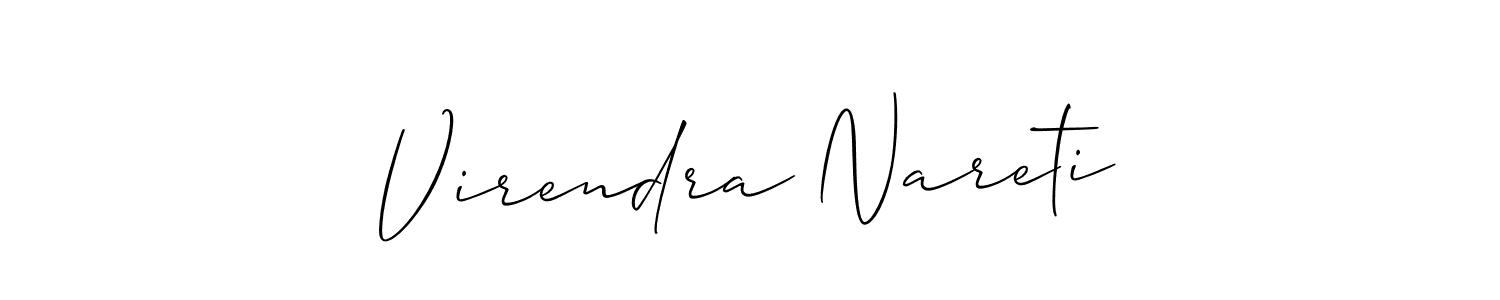 It looks lik you need a new signature style for name Virendra Nareti. Design unique handwritten (Allison_Script) signature with our free signature maker in just a few clicks. Virendra Nareti signature style 2 images and pictures png