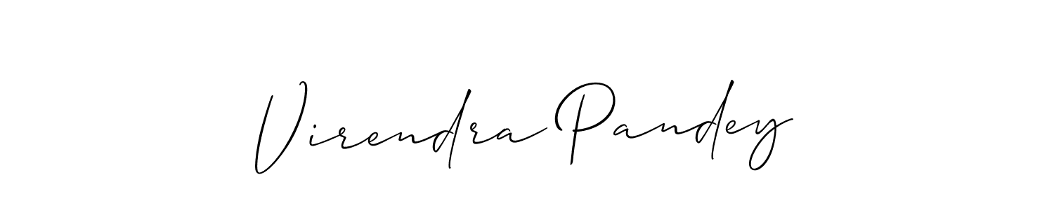 Create a beautiful signature design for name Virendra Pandey. With this signature (Allison_Script) fonts, you can make a handwritten signature for free. Virendra Pandey signature style 2 images and pictures png