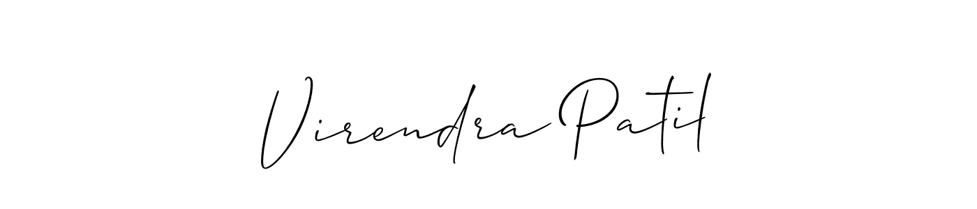 You should practise on your own different ways (Allison_Script) to write your name (Virendra Patil) in signature. don't let someone else do it for you. Virendra Patil signature style 2 images and pictures png