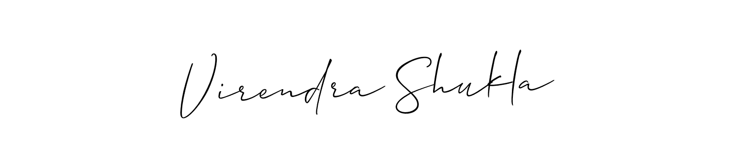 Allison_Script is a professional signature style that is perfect for those who want to add a touch of class to their signature. It is also a great choice for those who want to make their signature more unique. Get Virendra Shukla name to fancy signature for free. Virendra Shukla signature style 2 images and pictures png