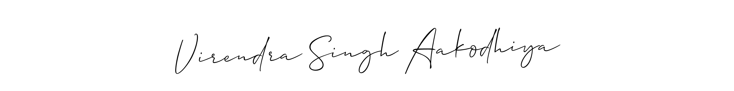 Create a beautiful signature design for name Virendra Singh Aakodhiya. With this signature (Allison_Script) fonts, you can make a handwritten signature for free. Virendra Singh Aakodhiya signature style 2 images and pictures png
