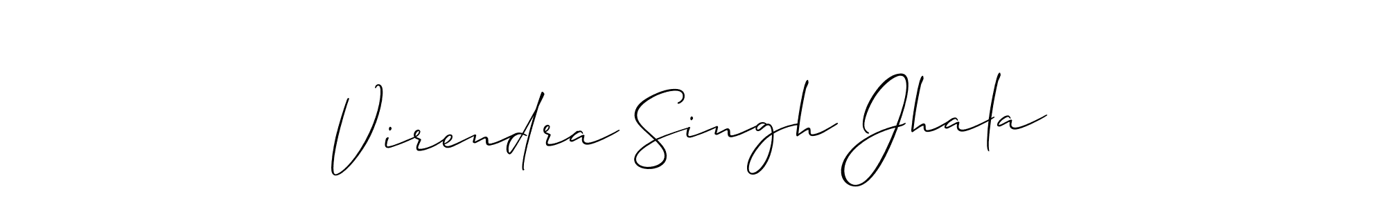 How to make Virendra Singh Jhala name signature. Use Allison_Script style for creating short signs online. This is the latest handwritten sign. Virendra Singh Jhala signature style 2 images and pictures png