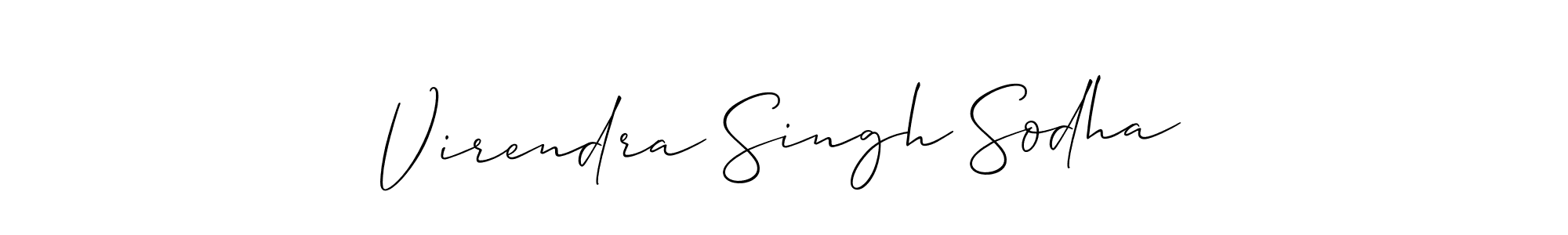 Use a signature maker to create a handwritten signature online. With this signature software, you can design (Allison_Script) your own signature for name Virendra Singh Sodha. Virendra Singh Sodha signature style 2 images and pictures png