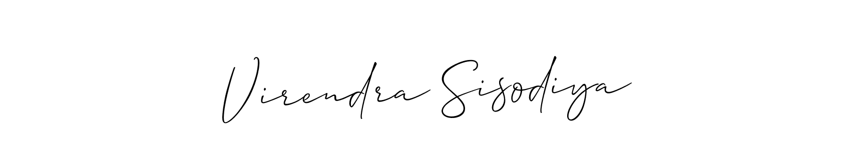 Create a beautiful signature design for name Virendra Sisodiya. With this signature (Allison_Script) fonts, you can make a handwritten signature for free. Virendra Sisodiya signature style 2 images and pictures png