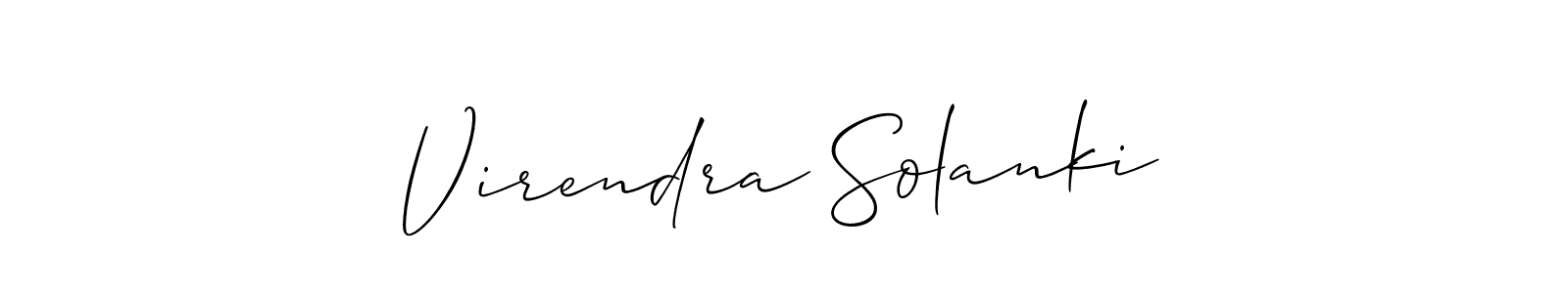 You should practise on your own different ways (Allison_Script) to write your name (Virendra Solanki) in signature. don't let someone else do it for you. Virendra Solanki signature style 2 images and pictures png