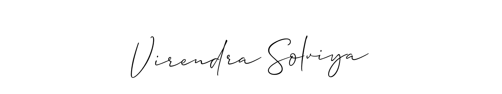 It looks lik you need a new signature style for name Virendra Solviya. Design unique handwritten (Allison_Script) signature with our free signature maker in just a few clicks. Virendra Solviya signature style 2 images and pictures png