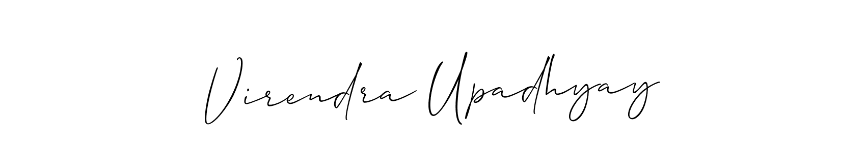 Allison_Script is a professional signature style that is perfect for those who want to add a touch of class to their signature. It is also a great choice for those who want to make their signature more unique. Get Virendra Upadhyay name to fancy signature for free. Virendra Upadhyay signature style 2 images and pictures png