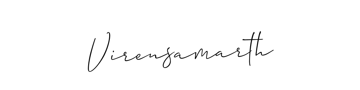 Design your own signature with our free online signature maker. With this signature software, you can create a handwritten (Allison_Script) signature for name Virensamarth. Virensamarth signature style 2 images and pictures png