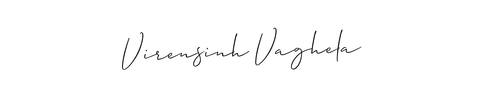 This is the best signature style for the Virensinh Vaghela name. Also you like these signature font (Allison_Script). Mix name signature. Virensinh Vaghela signature style 2 images and pictures png