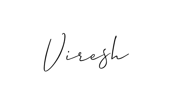if you are searching for the best signature style for your name Viresh. so please give up your signature search. here we have designed multiple signature styles  using Allison_Script. Viresh signature style 2 images and pictures png