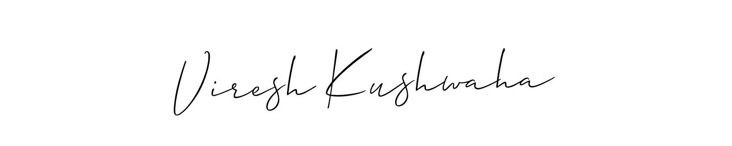 How to make Viresh Kushwaha name signature. Use Allison_Script style for creating short signs online. This is the latest handwritten sign. Viresh Kushwaha signature style 2 images and pictures png