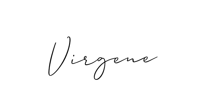 Create a beautiful signature design for name Virgene. With this signature (Allison_Script) fonts, you can make a handwritten signature for free. Virgene signature style 2 images and pictures png