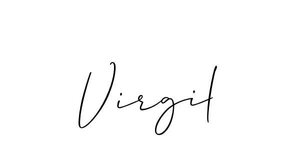 Create a beautiful signature design for name Virgil. With this signature (Allison_Script) fonts, you can make a handwritten signature for free. Virgil signature style 2 images and pictures png
