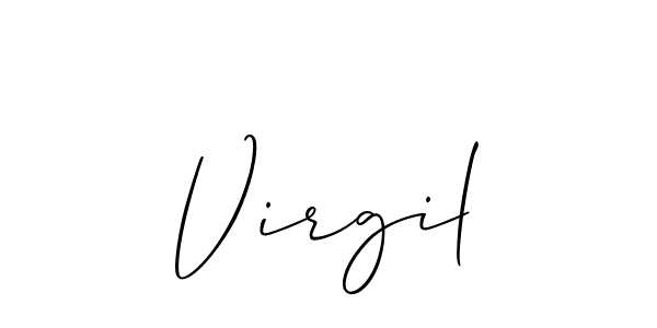 Make a beautiful signature design for name Virgil. With this signature (Allison_Script) style, you can create a handwritten signature for free. Virgil signature style 2 images and pictures png
