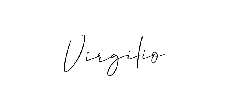 Create a beautiful signature design for name Virgilio. With this signature (Allison_Script) fonts, you can make a handwritten signature for free. Virgilio signature style 2 images and pictures png