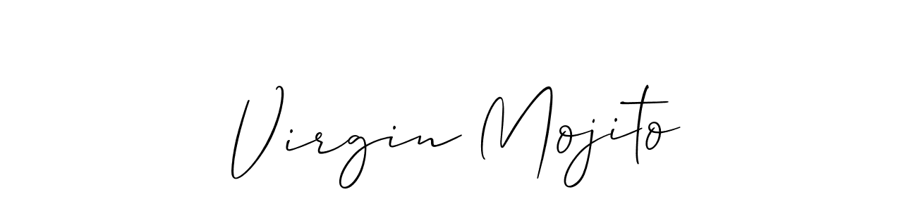 Allison_Script is a professional signature style that is perfect for those who want to add a touch of class to their signature. It is also a great choice for those who want to make their signature more unique. Get Virgin Mojito name to fancy signature for free. Virgin Mojito signature style 2 images and pictures png